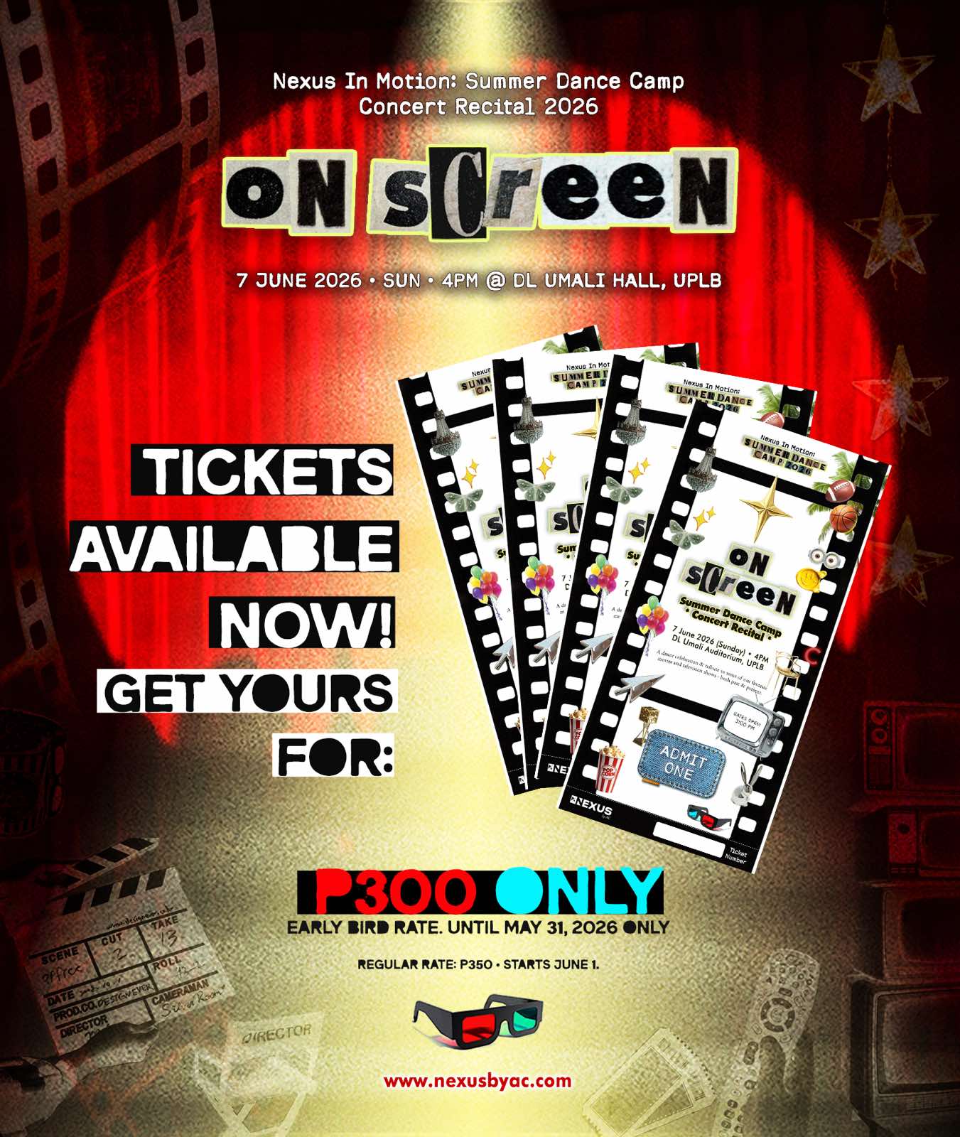 ON SCREEN — Nexus Summer Camp Concert Recital ticket sale poster